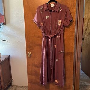 Floral button down dress